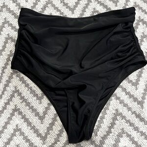 large black bathing suit high rise bottoms